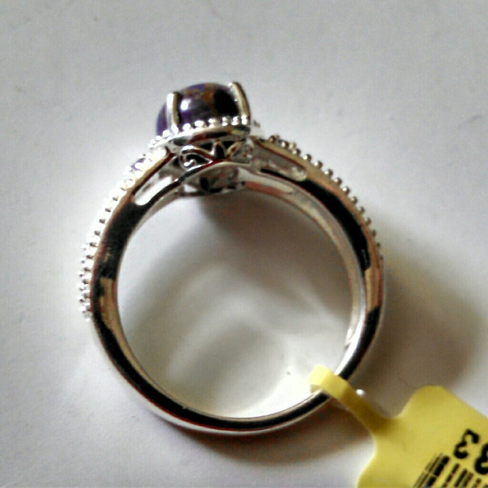 Mojave purple Turquoise Silver Split Ring - Picture 4 of 5